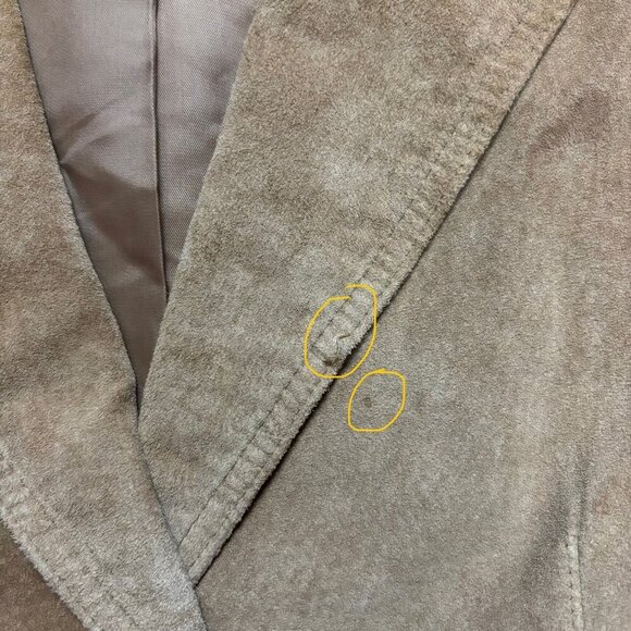 Vintage Context Womens Suede Leather Blazer Jacket Sz L Country Preppy 90s Y2K - Picture 8 of 15